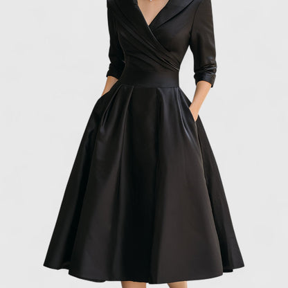 Halina | Damskie Elegancka Kopertowa Sukienka Wieczorowa Midi