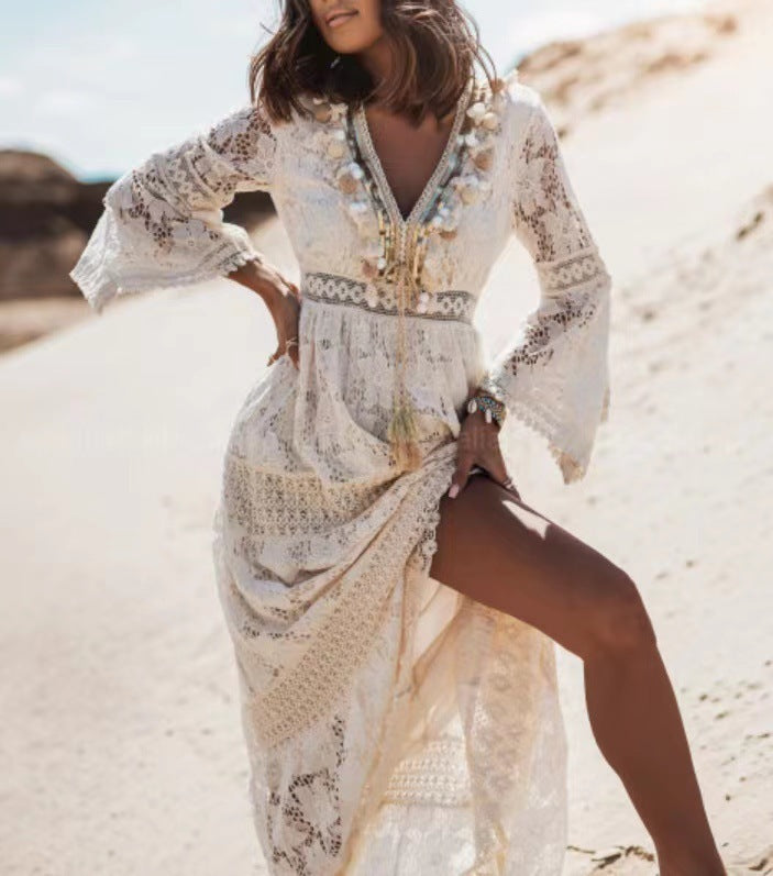 Lena | Damska Plaża Sukienka Maxi Boho