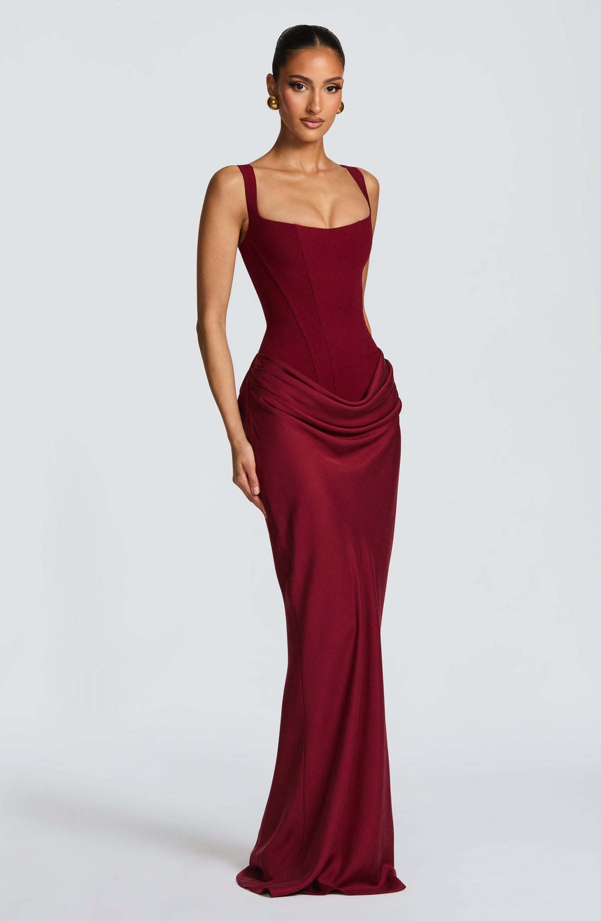 Liliana | Damskie Elegancka Drapowana Sukienka Wieczorowa