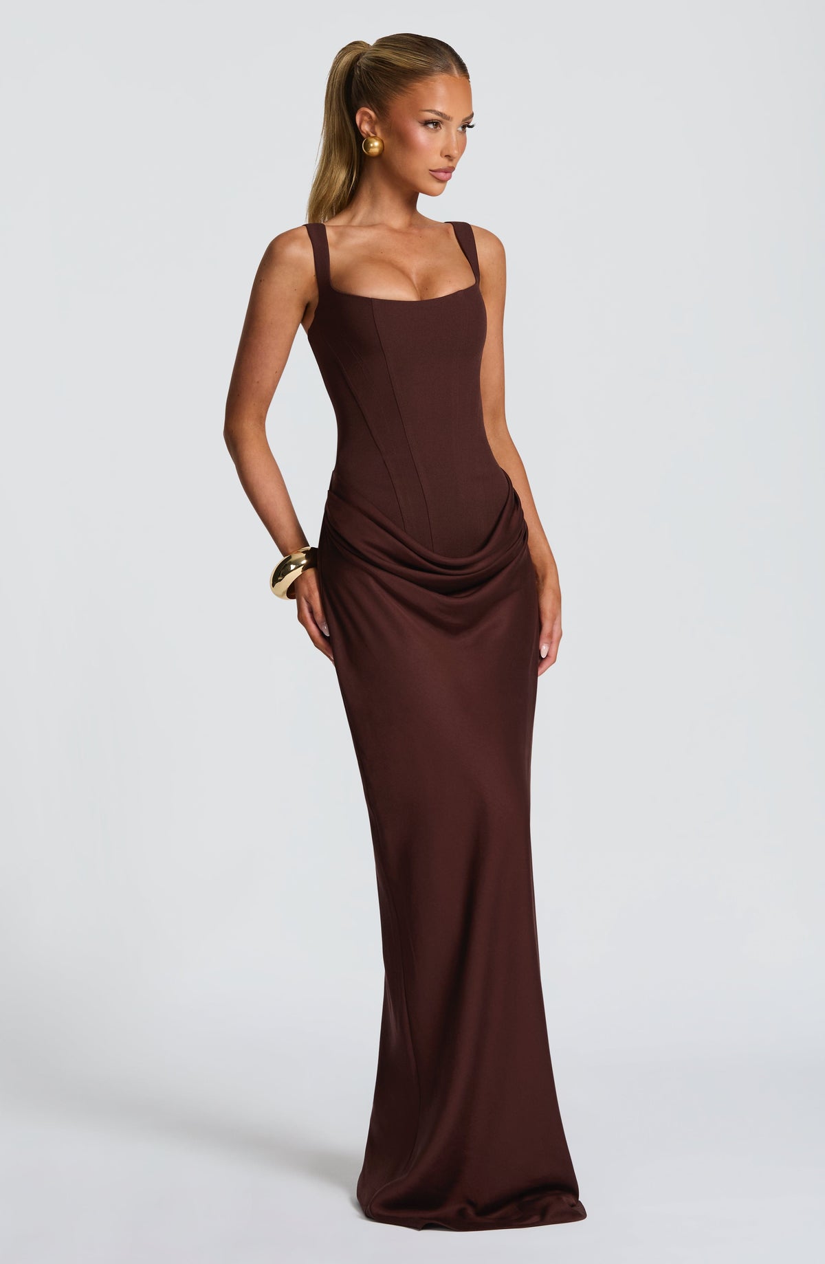 Liliana | Damskie Elegancka Drapowana Sukienka Wieczorowa