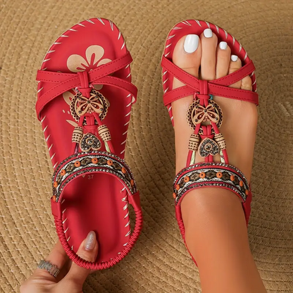 Cosima | Damska Letnie Ortopedyczne Boho Sandały