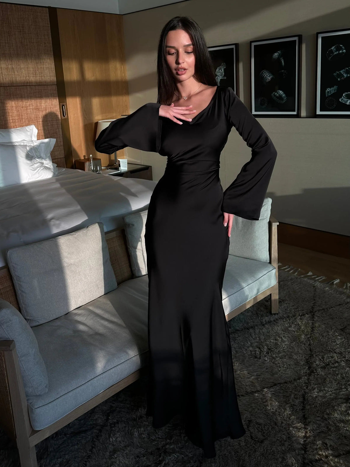 Pola | Damskie Eleganckie Długie Sukienka Maxi