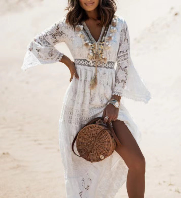 Lena | Damska Plaża Sukienka Maxi Boho