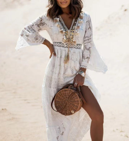 Lena | Damska Plaża Sukienka Maxi Boho